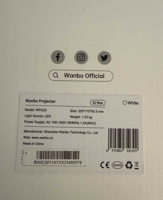 Videoproiector Wanbo X2 MAX Full HD