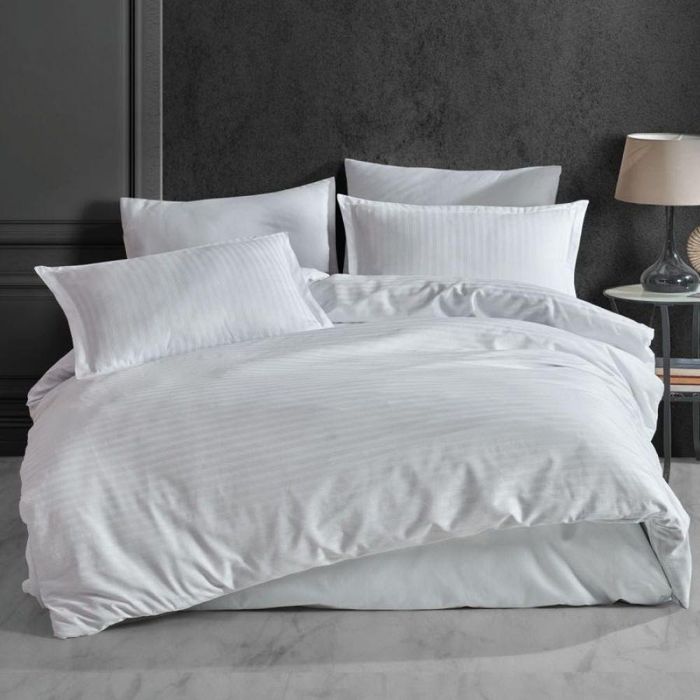 Set lenjerie pat bumbac - calitate hoteliera lux Damasc - Queen size
