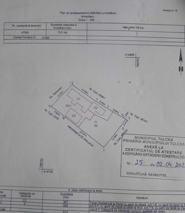 Vănd teren cu casă str. Sabinelor