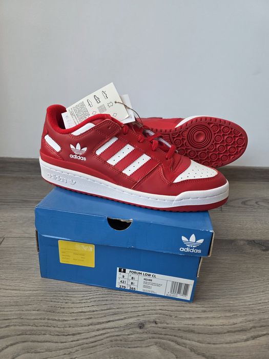 Adidas Forum Low CL rosu 42 2/3 piele noi