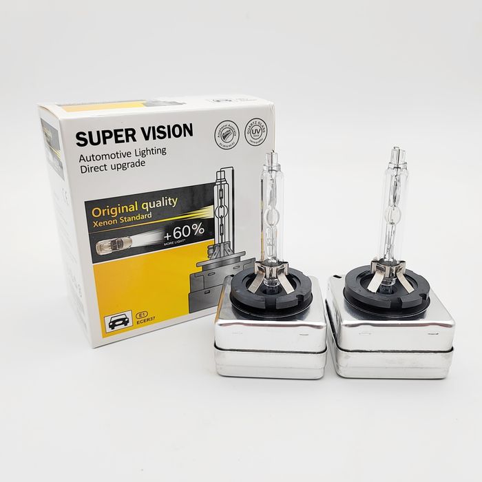 Set 2 becuri Xenon D1S, D2S, D3S, White 35W, 6000K SuperVision UP +60%