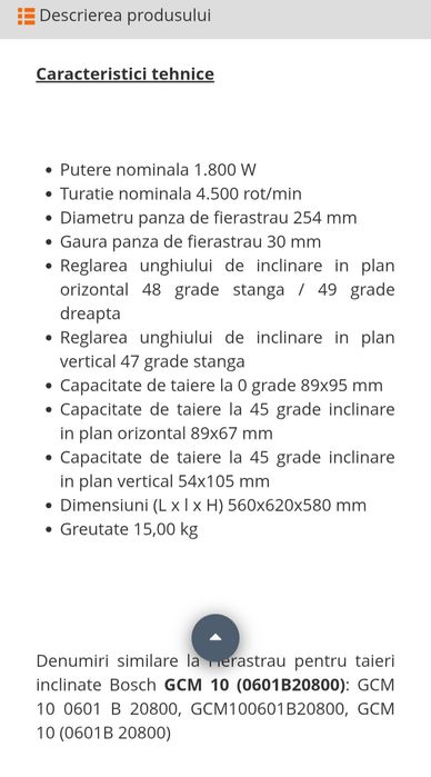 Bosch - mașină de tăiat ( Termopan etc.)