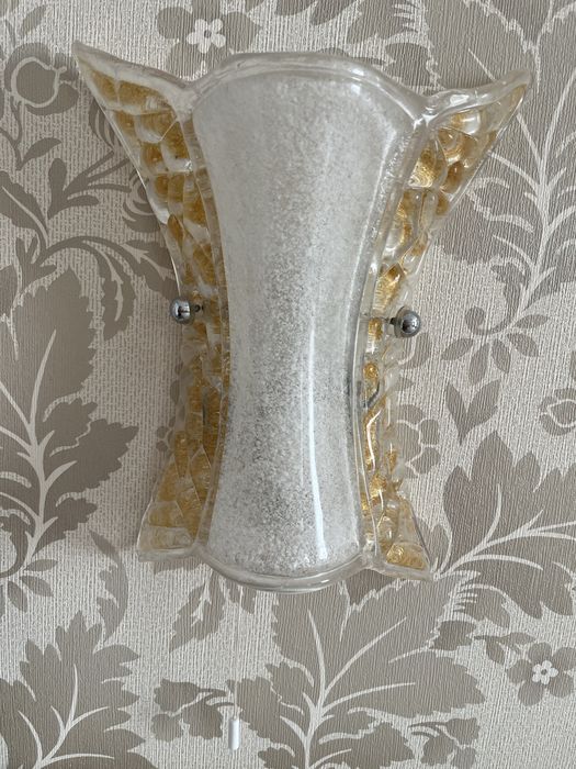 Плафониера от муранско стъкло с 2 нощни лампи