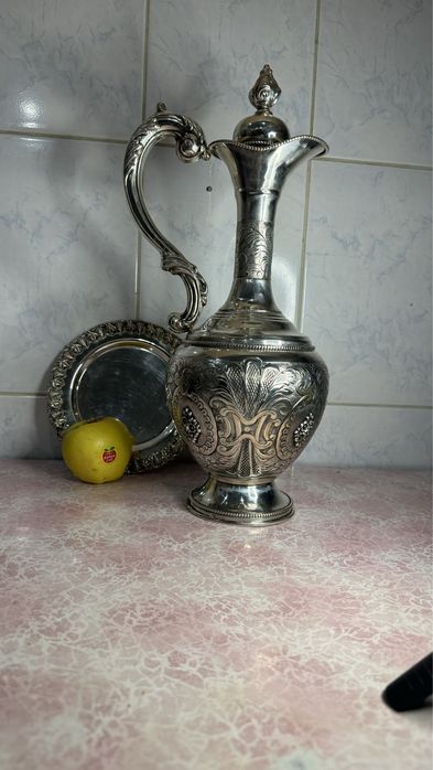 Serebreniy chaynik s tarelkami 925probi 978gr