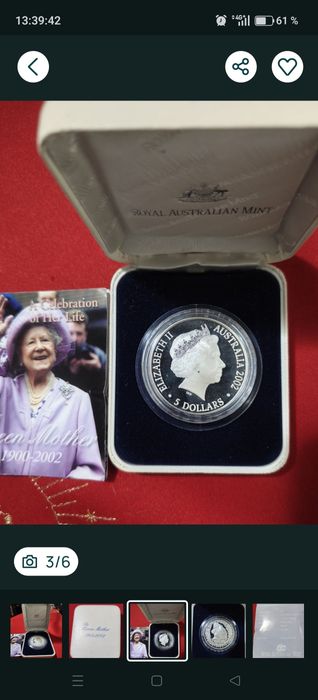 Moneda 5 Dollars 2002 argint 1 Oz de colecție