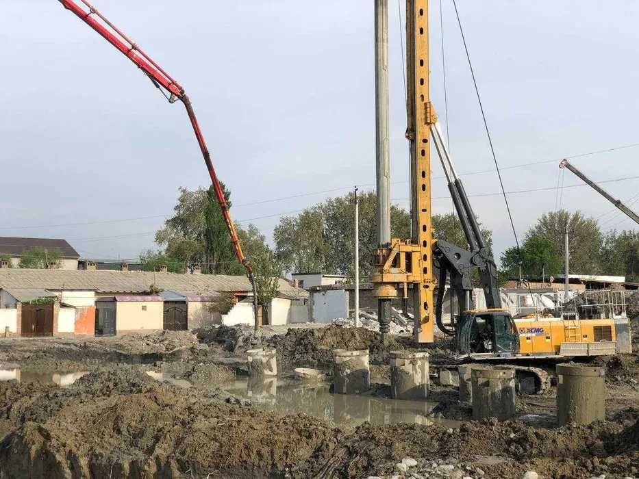 Бурение свай, установка забора, подпорные стенки