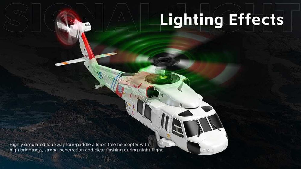 Elicopter RC UH 60L Black HAVK, XK K270, Gyroscop cu 6 axe, Flux optic, 3 baterii  [Nou, nefolosit]