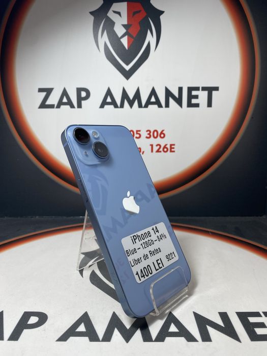 ZAP AMANET Vitan - iPhone 14 - 128GB - Blue - 84% baterie