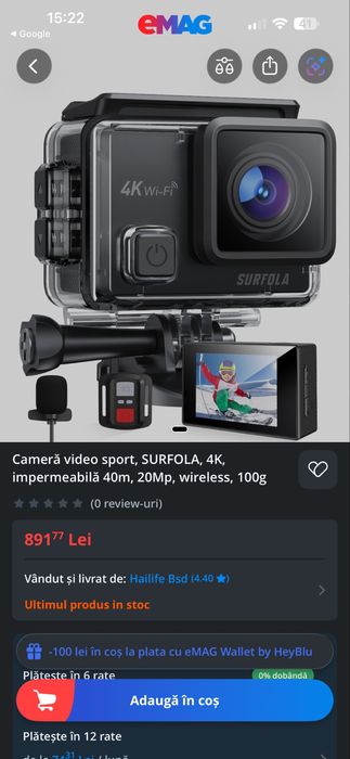 Cameră de acțiune Surfola Advanced 5K SF430