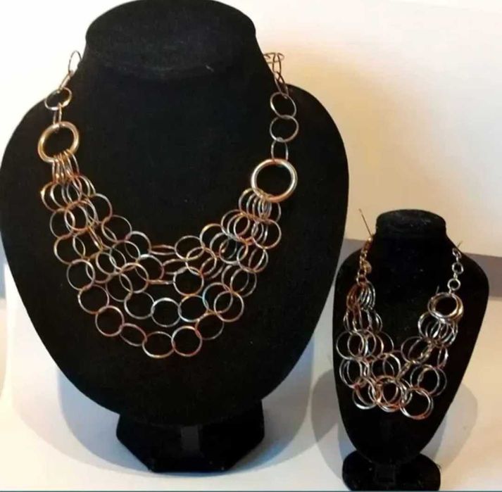 Colier si bratara aur si argint