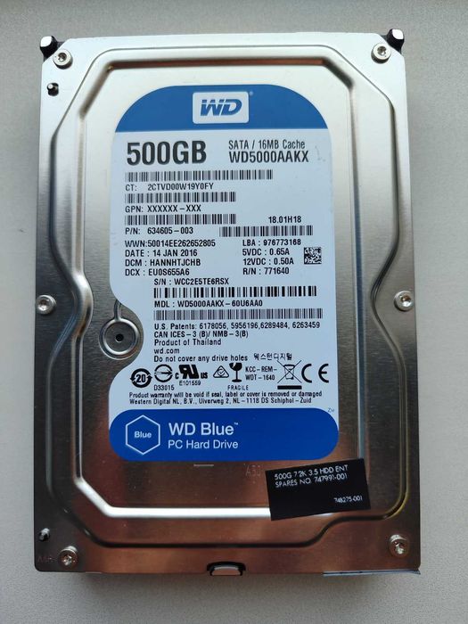 Жесткие диски HDD 500 Gb для ПК