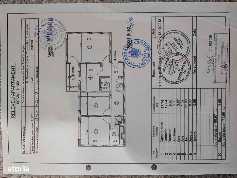 Apartament 3 camere, Eremia Grigorescu, etaj 4/4, bloc cu acoperis