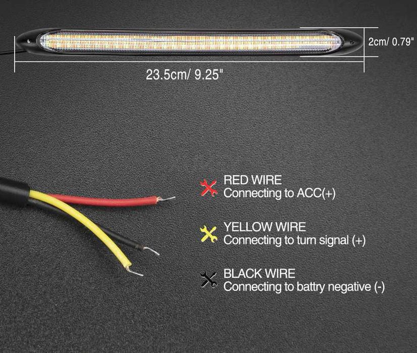Дневни Светлини с БЯГАЩ Мигач LED DRL 12V 12в