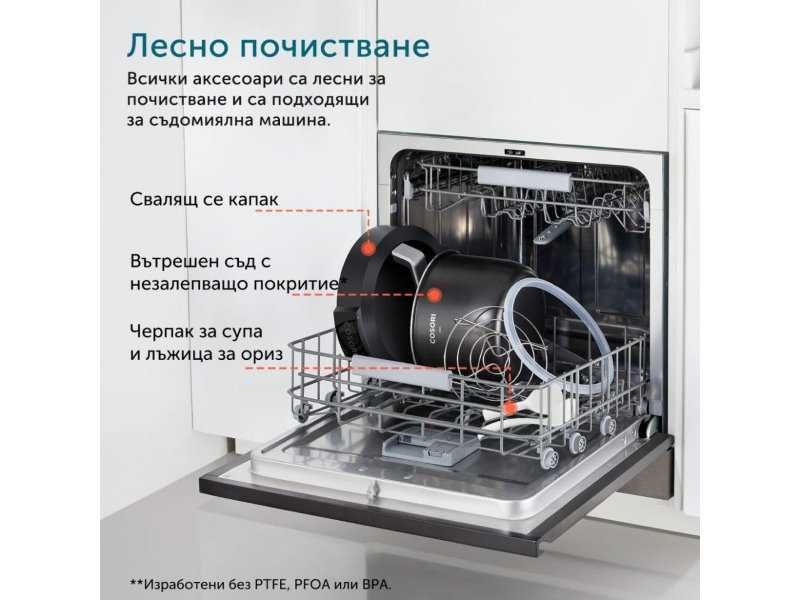 Мултикукър и Уред за Готвене под Налягане Cosori CMC-CO601-SEU - 1100W, 5.7л, Черен