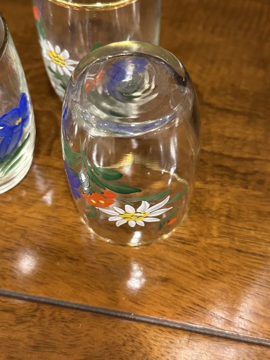 Set superb/6 pahare original pictate manual/țuica - 100 ml