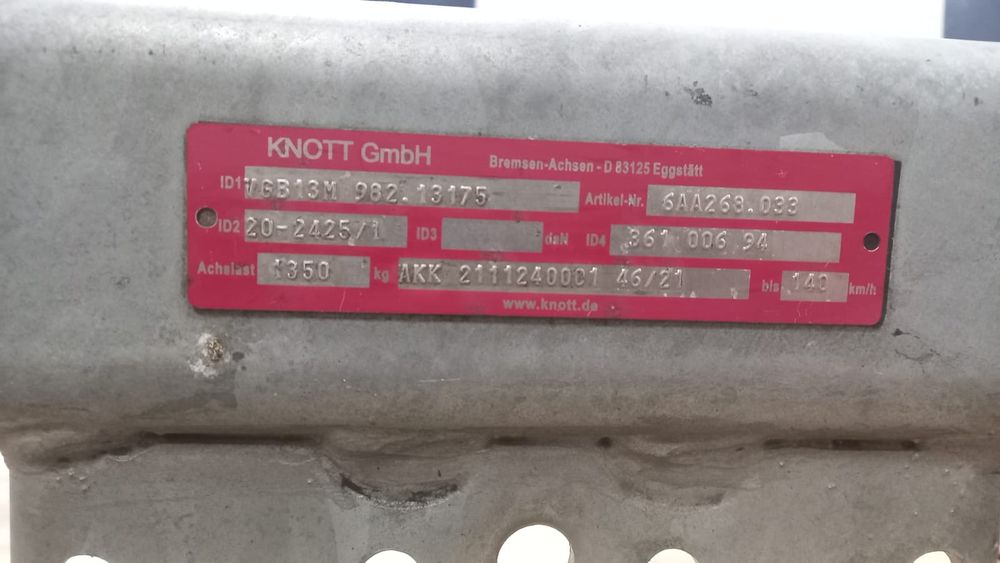 Axe punti remorca 1350kg 1500kg 1800kg