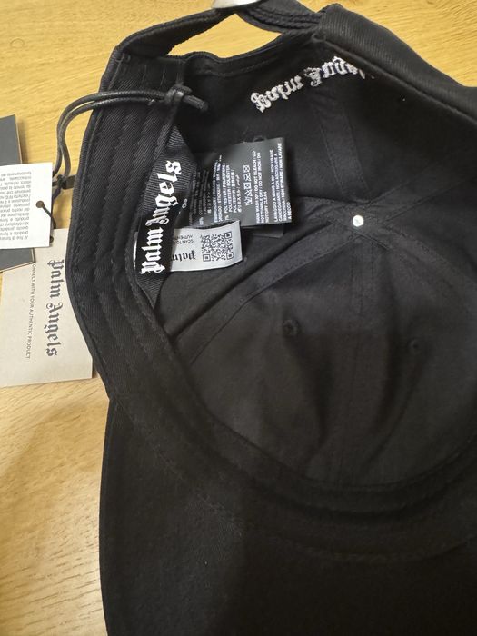 classic logo cap black white Palm Angels