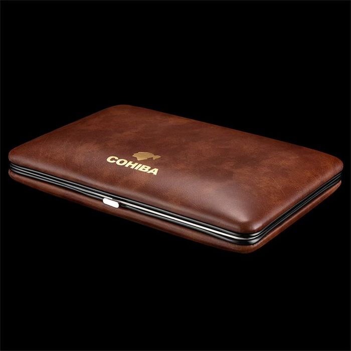 Хумидор COHIBA за 5 пури – кожен калъф, преносим