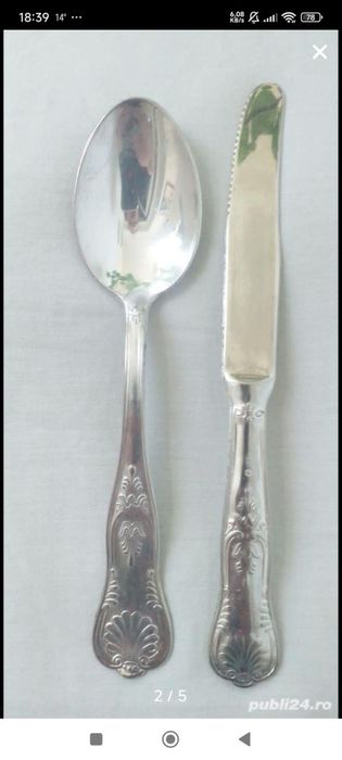 Cuțite și linguri argint made  Italy