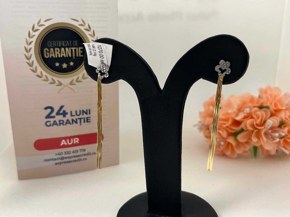 Cercei Aur 14k 2.14g (AG16 Moldova b32859.3)-Garantie 2 ani!
