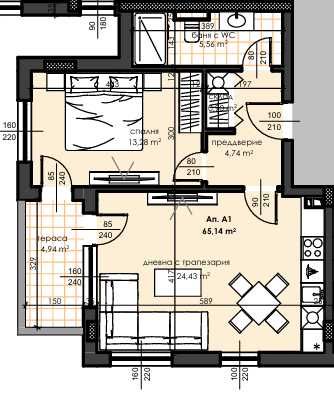 Продава се Двустаен апартамент в Асеновград - 74 кв.м за 1202 €/кв.м - Снимка #1