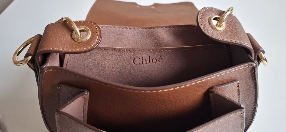 Дамска кожена кафява  чанта Chloe