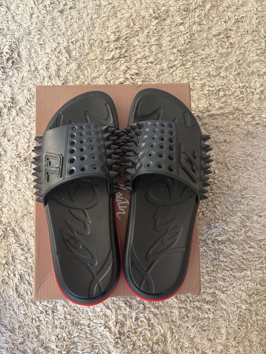 Christian Louboutin Pool Fun Spikes Slides Black 43 размер