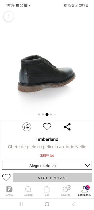 Ghete timberland nellie piele negre argintii