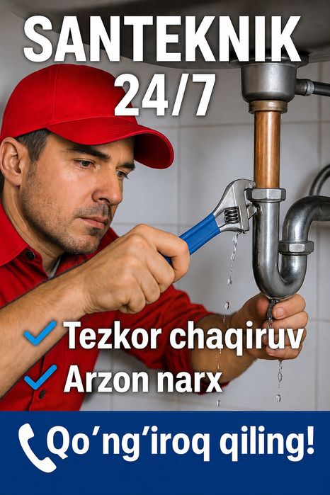 Santexnik xizmati 24/7 santexnik xizmati 24/7 Сантехник хизмати 24/7 - Santexnika-kommunikatsiyalar Toshkent на Olx