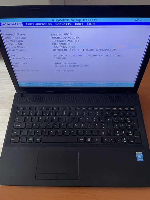 Lenovo G510 intel i5-4210 video gpu 2gb ddr3