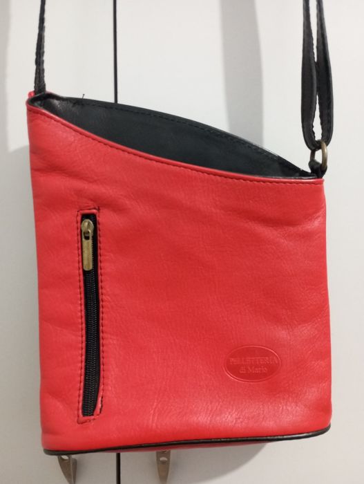 Gentuță roșie din piele naturală