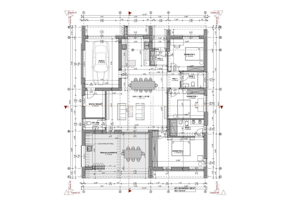 Casă individuală pe un singur nivel – 4 camere – Șura Mică