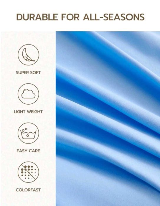 Set de lenjerie de pat 160x200 cu 3 buc albastru deschis