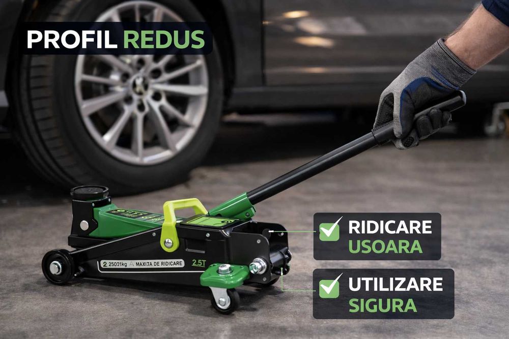 Cric Auto 2.5T Profil Redus Ridicare Usoara Profesional