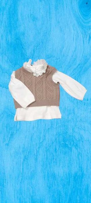 Camasa cu vesta atasata si guler brodat, C&A