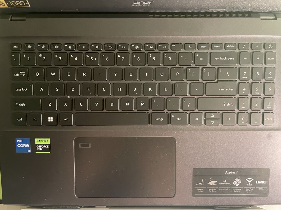 Laptop gaming acer aspire 7