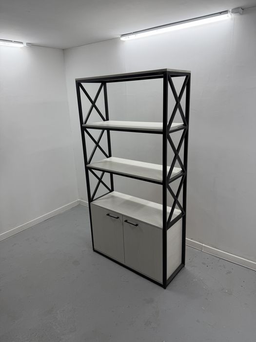 Усиленный стеллаж с тумбой в стиле лофт (бесплатная доставка)