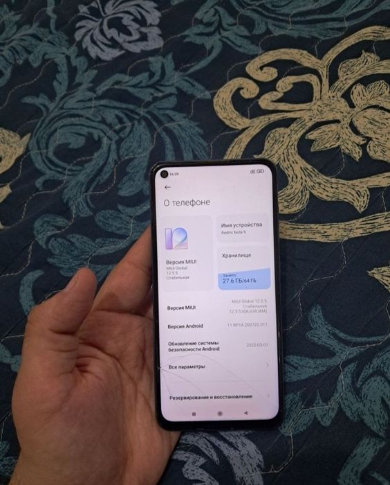 Xiaomi Redmi Note 9 4/64GB Blue Gray Original Holati yaxshi Oyin Oqidi