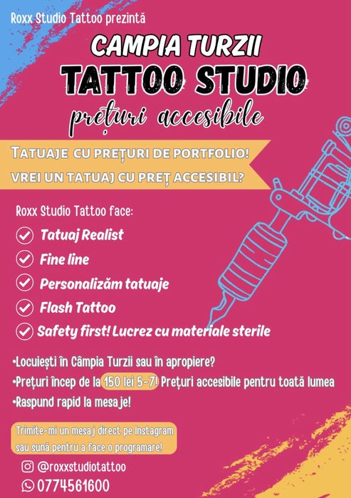 Tatuaje Câmpia Turzii – prețuri de portofoliu de la 150 lei