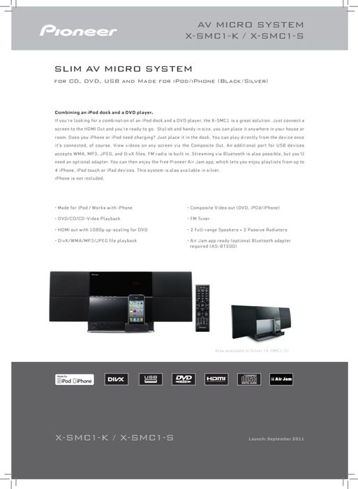 ( Apple ) Pioneer X-SMC1-S — CD/DVD-плеером, FM-радио