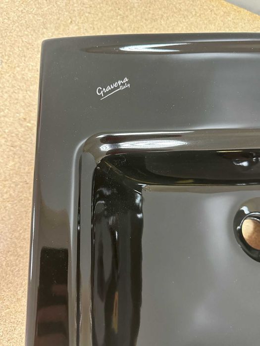 Черна порцеланова мивка за баня Gravena Italy – дизайнерска, НОВА