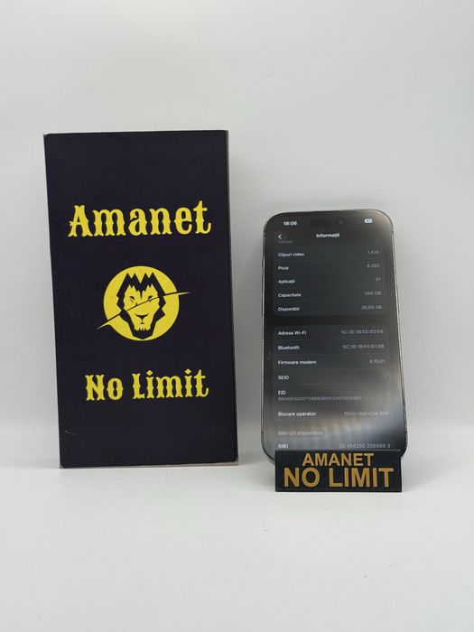 iPhone 14 Pro 256GB Space  Gray Garantie 12 Luni , AMANET NO LIMIT.