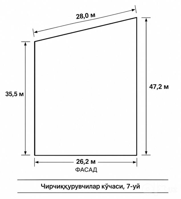 Чирчиқ шаҳрида ҳовли сотилади. 10,58 сотих.
