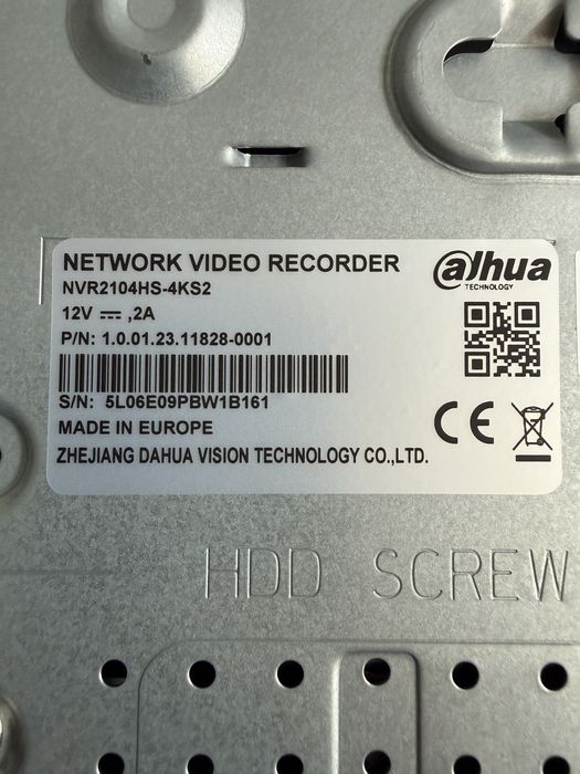NVR Dahua NVR2104HS-4KS2 + HDD Seagate SkyHawk 1TB – Perfect funcțional