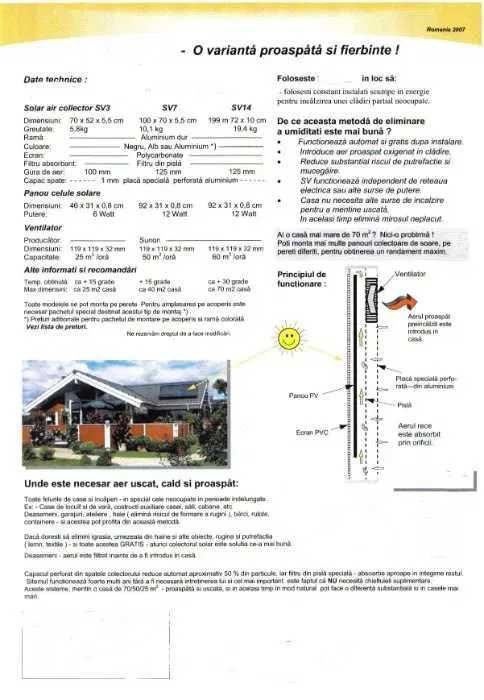 Panou solar pentru incalzire aer si apa SolarVenti SV 30 Hybrid