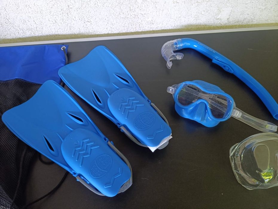 Set snorkel masca tub labe inotatoare Aqua Lung Badger DX pentru copii apa mare piscina