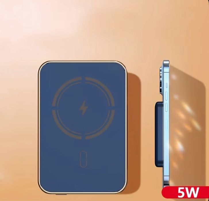 Външна батерия - зарежда iPhone без кабел, лепи се магнитно (5000 mAh)