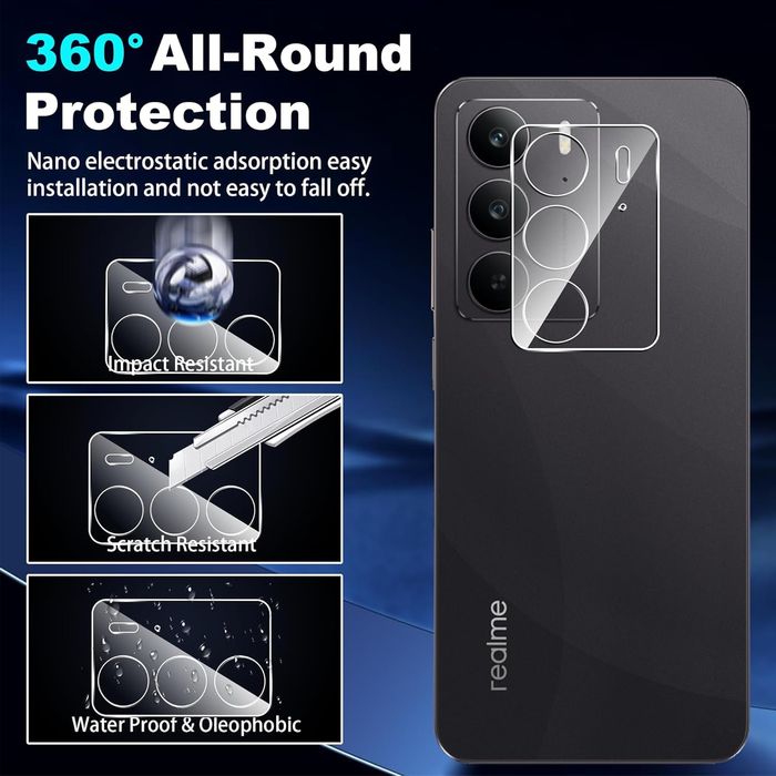 Realme 14 Pro+ / 14X / 3D 9H Стъклен протектор за камера
