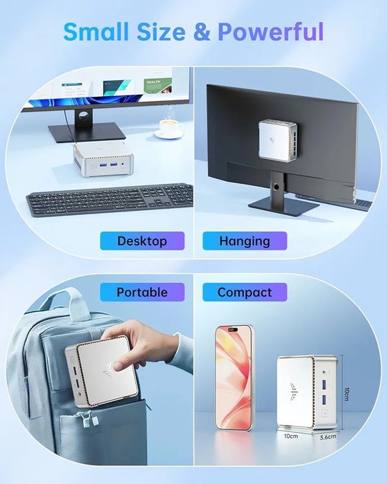 Mini PC RAM 16GB+512SSD NiPoGi Essenx E2. 4K 60Hz, Dual Display. HDMI