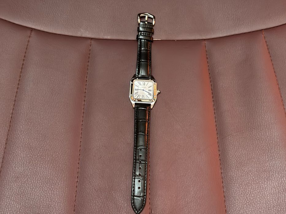 Нов Cartier Santos Часовник с Кожена Каишка
